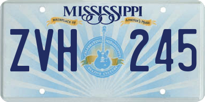 MS license plate ZVH245