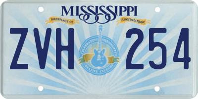 MS license plate ZVH254