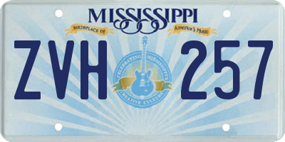 MS license plate ZVH257