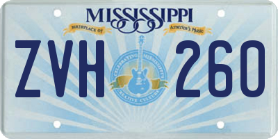 MS license plate ZVH260