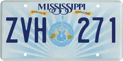 MS license plate ZVH271