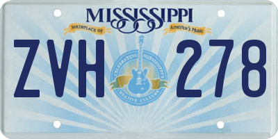 MS license plate ZVH278