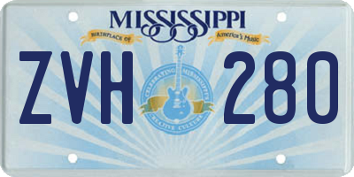 MS license plate ZVH280