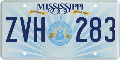 MS license plate ZVH283