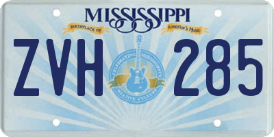 MS license plate ZVH285