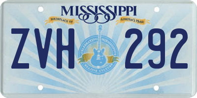 MS license plate ZVH292