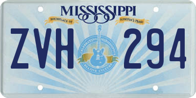 MS license plate ZVH294