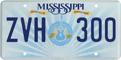 MS license plate ZVH300