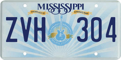 MS license plate ZVH304