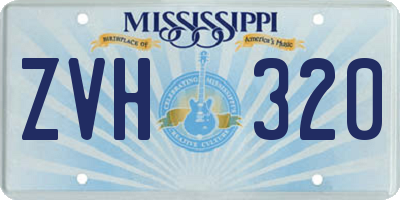 MS license plate ZVH320