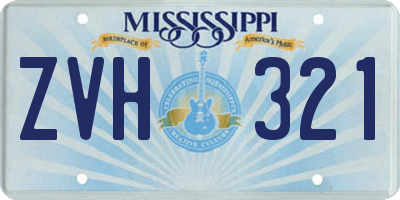 MS license plate ZVH321