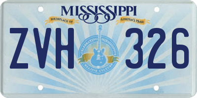 MS license plate ZVH326