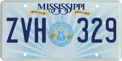 MS license plate ZVH329