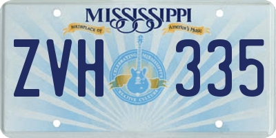 MS license plate ZVH335