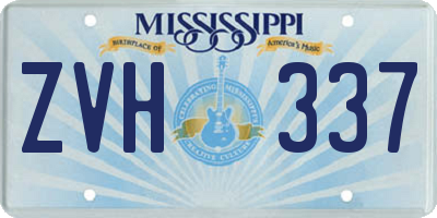 MS license plate ZVH337
