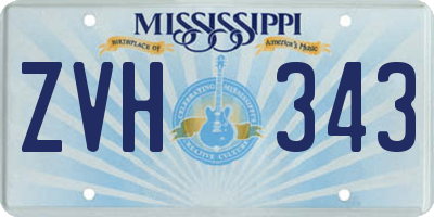 MS license plate ZVH343
