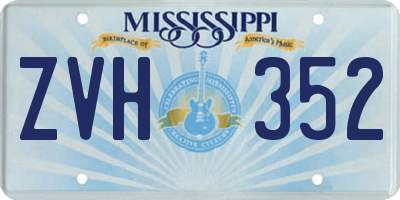 MS license plate ZVH352