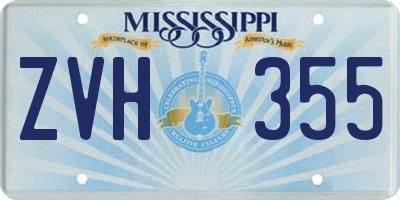 MS license plate ZVH355