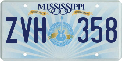 MS license plate ZVH358