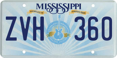 MS license plate ZVH360