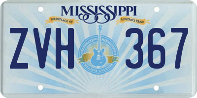 MS license plate ZVH367