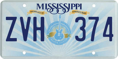 MS license plate ZVH374