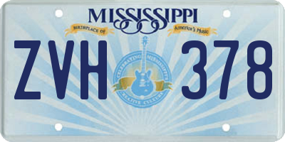 MS license plate ZVH378