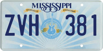 MS license plate ZVH381