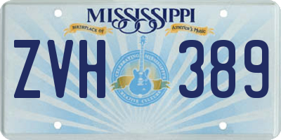 MS license plate ZVH389
