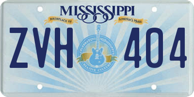 MS license plate ZVH404