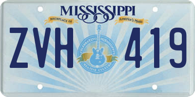 MS license plate ZVH419