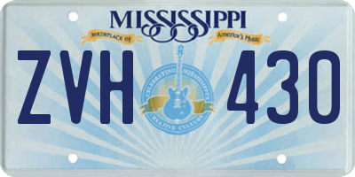 MS license plate ZVH430
