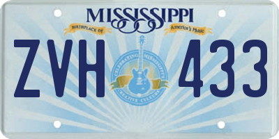 MS license plate ZVH433