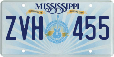 MS license plate ZVH455