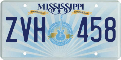 MS license plate ZVH458