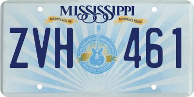 MS license plate ZVH461