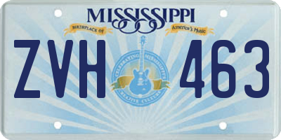MS license plate ZVH463