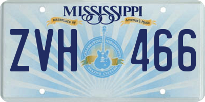 MS license plate ZVH466