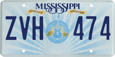 MS license plate ZVH474