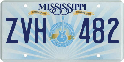 MS license plate ZVH482
