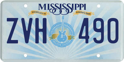 MS license plate ZVH490