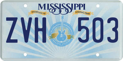 MS license plate ZVH503