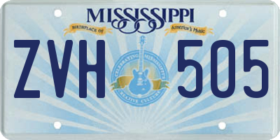 MS license plate ZVH505