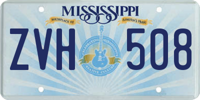 MS license plate ZVH508