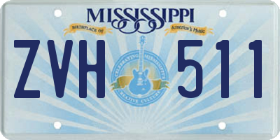 MS license plate ZVH511