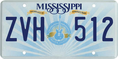 MS license plate ZVH512