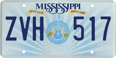 MS license plate ZVH517