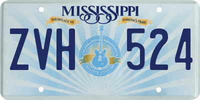 MS license plate ZVH524