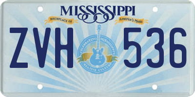 MS license plate ZVH536