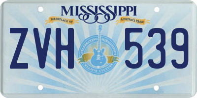 MS license plate ZVH539